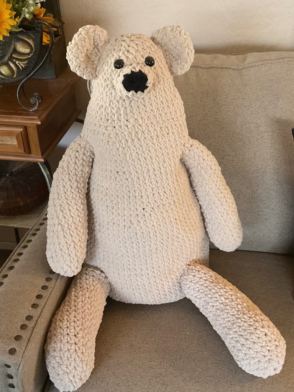 Big Friendly Handmde Crochet Bear